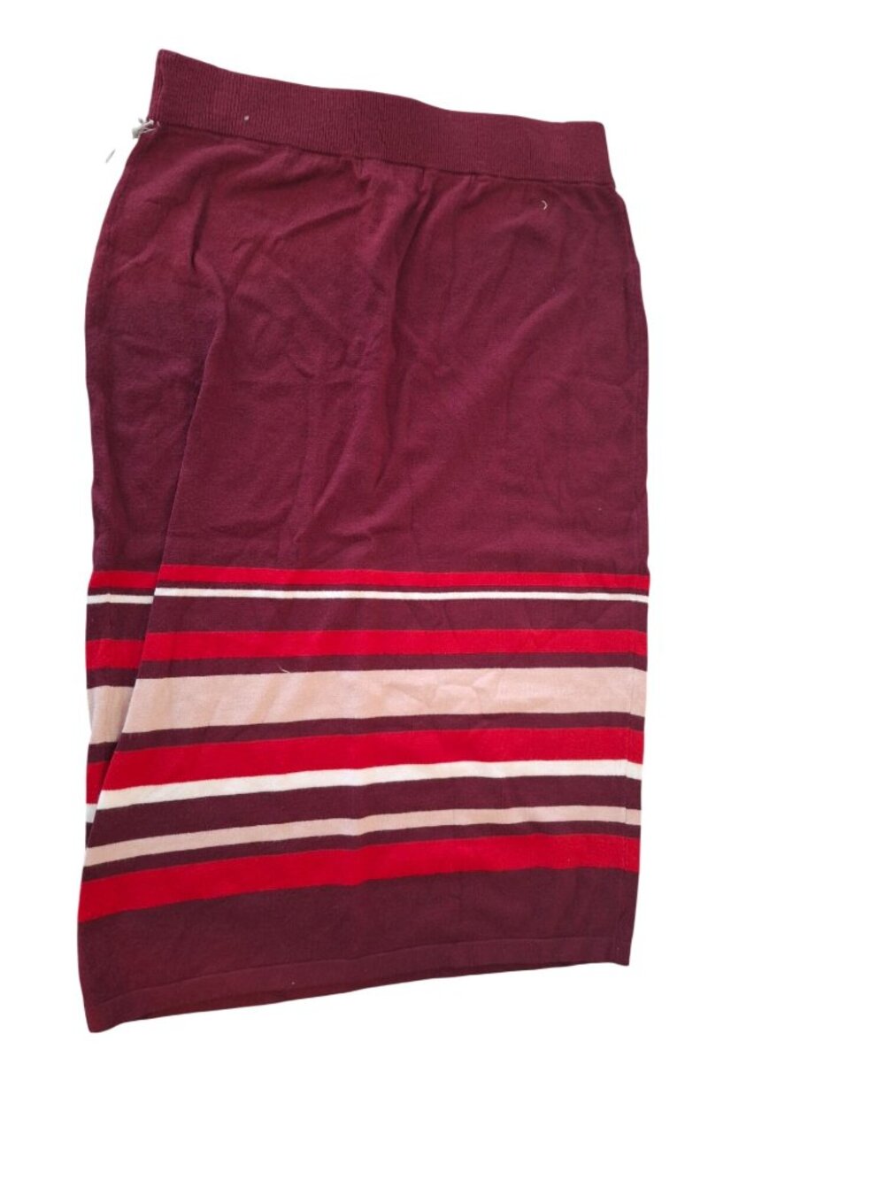 Liz Claiborne Burgundy Stripe Pencil Skirt Y2K Preppy Office Chic Small